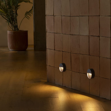 FARO DUNE R Aplique Redondo Gris Oscuro 3W 4CCT