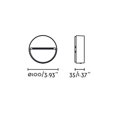 FARO DUNE R Aplique Redondo Marrón Óxido 3W 4CCT