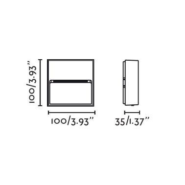 FARO DUNE SQ Aplique Cuadrado Blanco 3W 4CCT