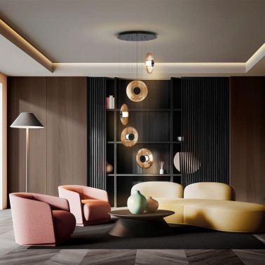 SCHULLER DIABOLO Colgante 5L Negro-Ámbar