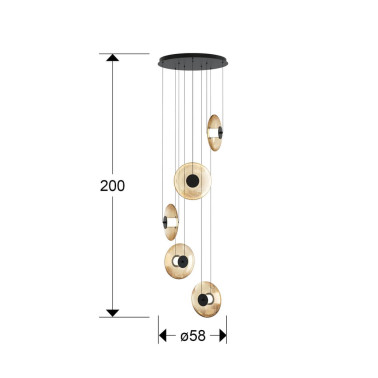 SCHULLER DIABOLO Colgante 5L Negro-Ámbar
