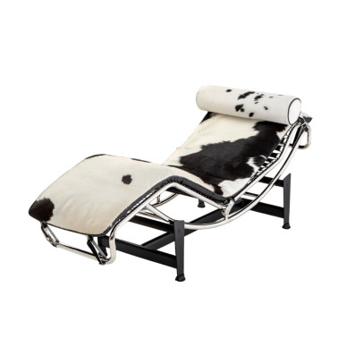 SCHULLER LECO Diván Piel Vaca Blanco-Negro