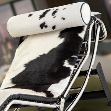 SCHULLER LECO Diván Piel Vaca Blanco-Negro