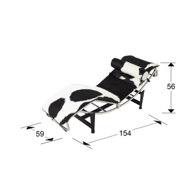 SCHULLER LECO Diván Piel Vaca Blanco-Negro