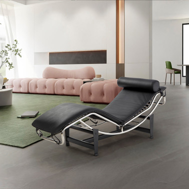 SCHULLER LECO Diván Piel Negra