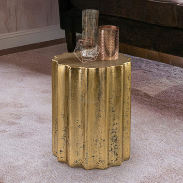 SCHULLER ESTRIADA Mesa Auxiliar Dorada