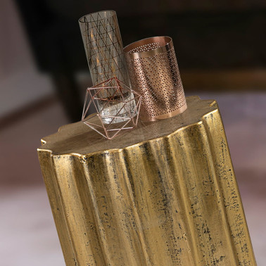 SCHULLER ESTRIADA Mesa Auxiliar Dorada