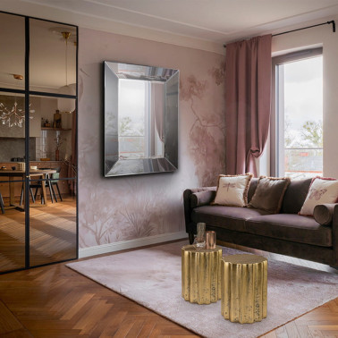 SCHULLER ESTRIADA Mesa Auxiliar Dorada