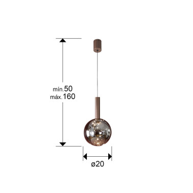 SCHULLER SAPORE Colgante 1L Bronce Oscuro-Smoke