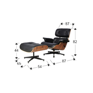 SCHULLER EAMES Chaise Longue Negro-Palisandro