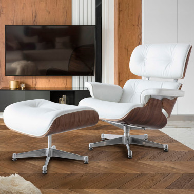 SCHULLER EAMES Chaise Longue Blanco-Nogal