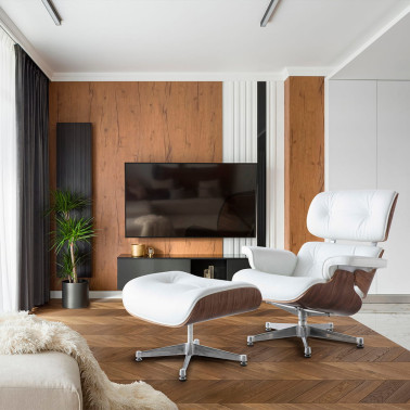 SCHULLER EAMES Chaise Longue Blanco-Nogal