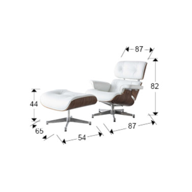 SCHULLER EAMES Chaise Longue Blanco-Nogal