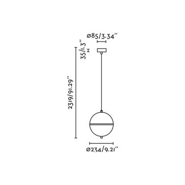 FARO DOME S Lámpara Colgante Negra
