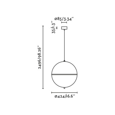 FARO DOME M Lámpara Colgante Negra