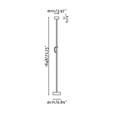 FARO STAFF Lámpara de Pie Negro Dimable