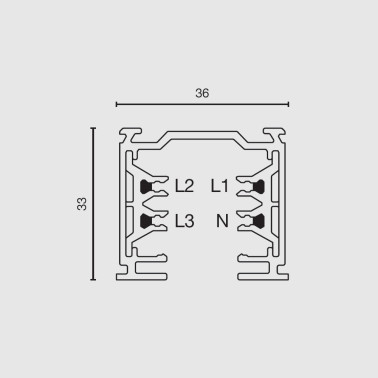 FARO CARRIL SUPERFICIE TRIFÁSICO BLANCO 2m