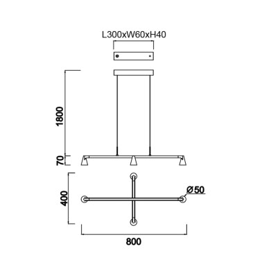 MANTRA ÁFRICA Led Colgante Negro 4L