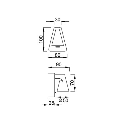 MANTRA ÁFRICA Led Aplique Interruptor Negro
