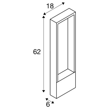 SLV FLAT II 620 Baliza Dimmable Negro IP65