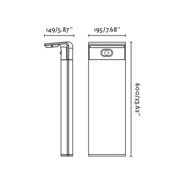 FARO LUMA 600 Baliza Gris Oscuro Híbrido con Sensor