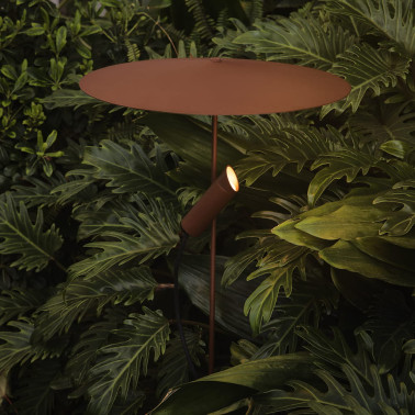 FARO CLAP 630 Estaca Marrón Óxido con Pantalla 230V 3000K