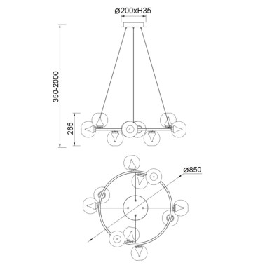 MANTRA ANDROMEDA Led Colgante Cristal 10L