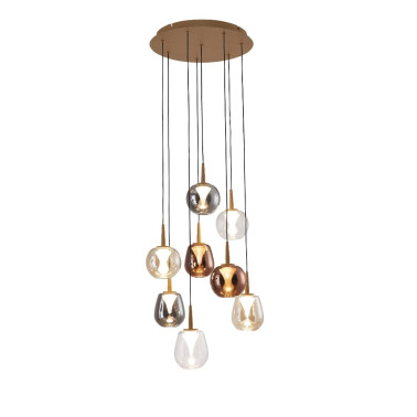 MANTRA ANDROMEDA Led Colgante Oro Sin Tulipa 8L