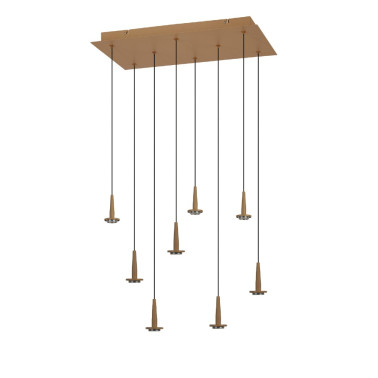 MANTRA ANDROMEDA Led Colgante Oro Sin Tulipa 8L Rectangular