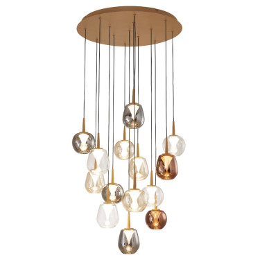 MANTRA ANDROMEDA Led Colgante Oro Sin Tulipa 14L