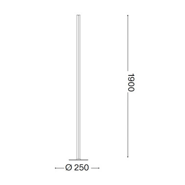 IDEAL LUX DORICA PT1 Lámpara de Pie Blanco Acanalado
