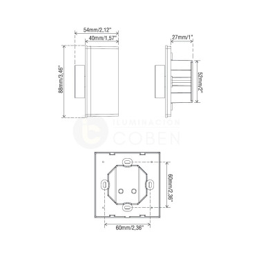 FARO Controlador Pared Rotativo RF 6 Velocidades Blanco