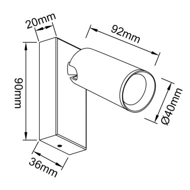 MANTRA NAZARE 1L Foco Orientable Negro