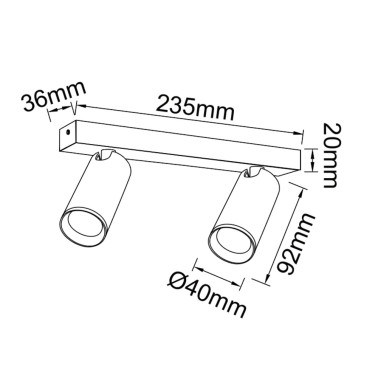 MANTRA NAZARE 2L Regleta Orientable Blanco