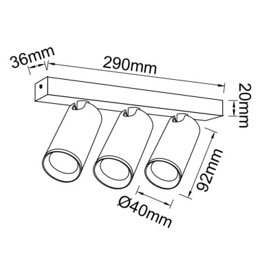 MANTRA NAZARE 3L Regleta Orientable Blanco