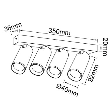 MANTRA NAZARE 4L Regleta Orientable Blanco