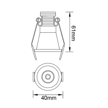MANTRA CANE Empotrable Negro 3W 3000K
