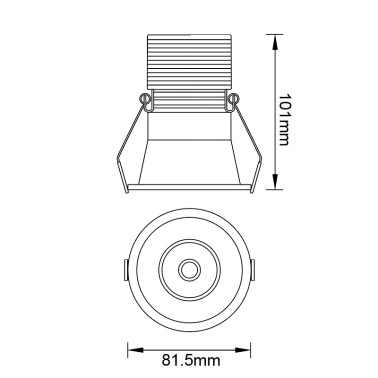MANTRA CANE Empotrable Negro 12W 3000K
