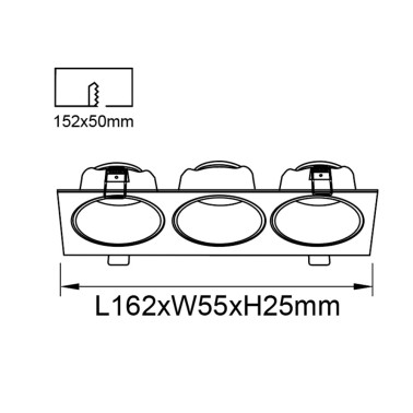 MANTRA ANTILLA Empotrable Negro 3L