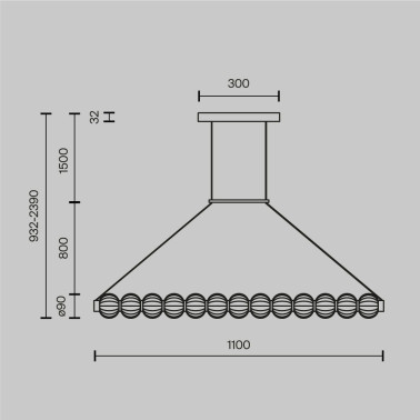 MAYTONI AMULET 1100 Colgante Lineal Dorada
