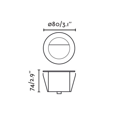 FARO GRUND 80 Bañador Acero Inox. 7W 3000K 24V