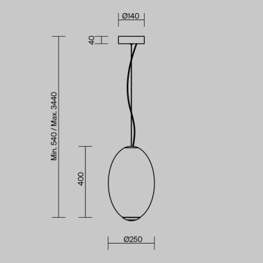 MAYTONI BRUMA Lámpara Colgante de Vidrio 19W