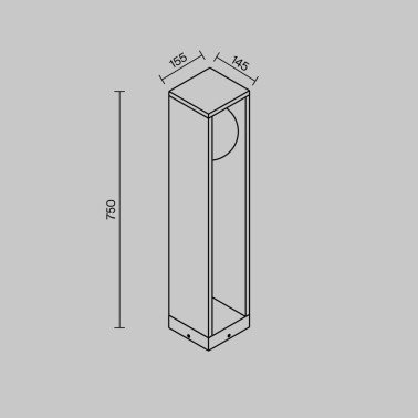 MAYTONI SLATE Baliza Grafito 10W IP65 3000K