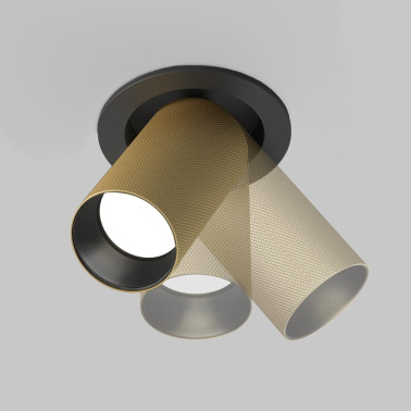 MAYTONI ARTISAN Foco Empotrado Negro-Oro Mate GU10