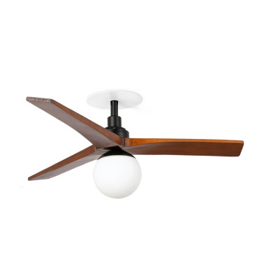 FARO KLIM S EMPOTRADO E27 Ventilador Negro-Nogal FSC