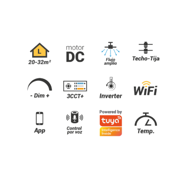 SULION RUBIK WIFI LED Ventilador de techo con luz blanco