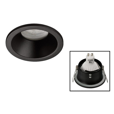 INCOLAMP Empotrable de Techo Negro IP65 Ø85