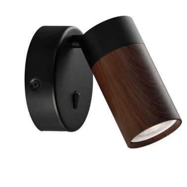 INCOLAMP Lector Orientable Negro-Nogal GU10