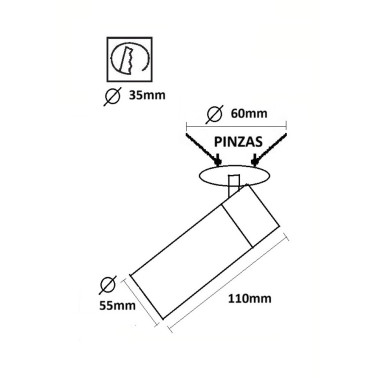 INCOLAMP Proyector Negro GU10