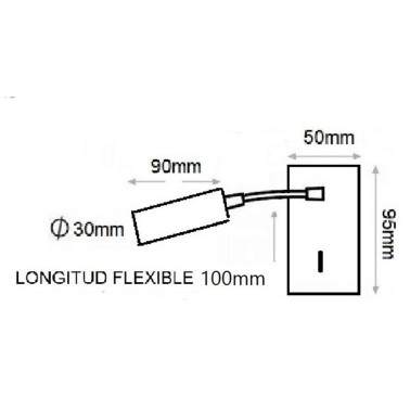 INCOLAMP Lector Flexible Cuadrado G9